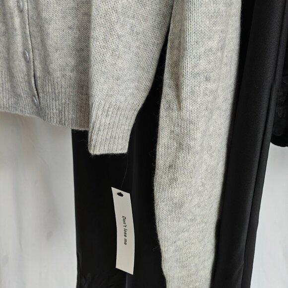 REFORMATION Clara Cashmere Cardigan in Light Grey, size S - Picture 3 of 8